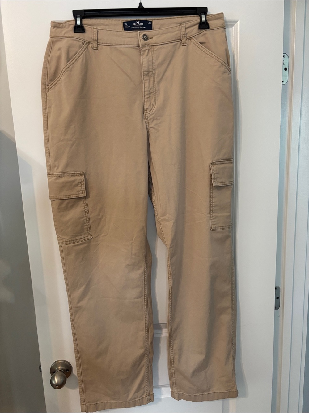 Hollister Khaki Cargo Ultra-rise Dad Pants 16 Long